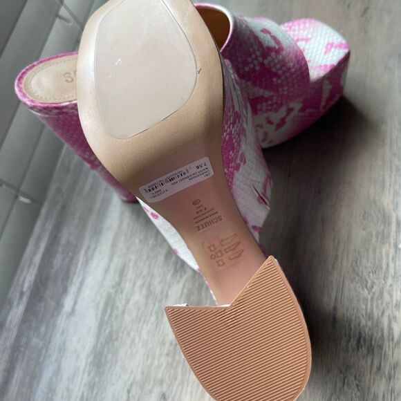 SCHUTZ Pink and White Platform Heels - Picture 5 of 6